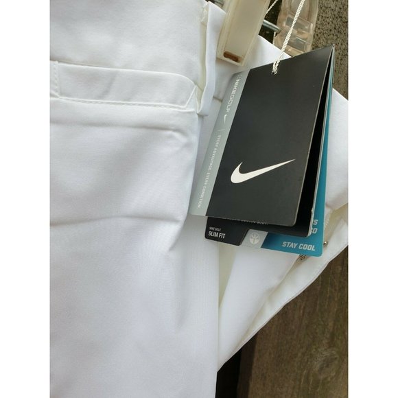 Nike Golf Dri-Fit Pants 38 x 32 Slim Fit White Tour Performance 639783 - Picture 3 of 6